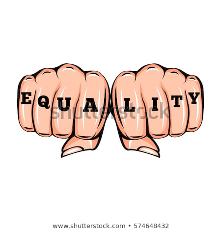 Fight Like A Girl Female Fist Woman Hand Motivation Poster Feminism Print ストックフォト © Khabarushka