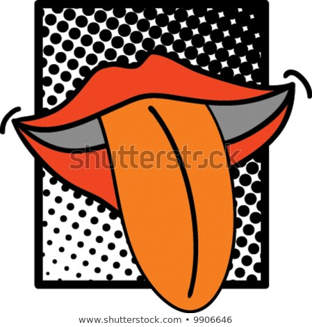 Foto d'archivio: Red Pop Art Mouth With Tongue Hanging Out