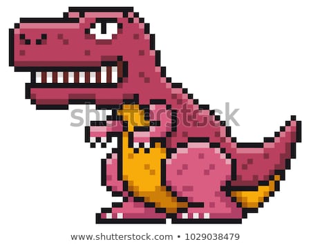 Сток-фото: Pixel Art T Rex Cartoon Dinosaur