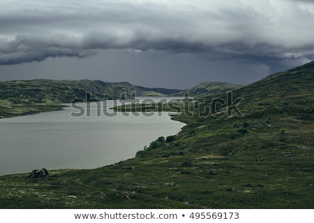 Stock fotó: Approaching Storm Front In The Highlands View Of The Green Hills And The Lake