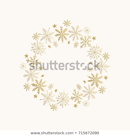 Сток-фото: White Ring Christmas Stars Snowflakes