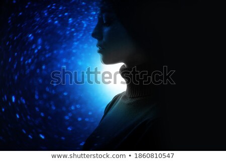 Stok fotoğraf: Portrait Of A Young Beautiful Woman Image Combined With An Digital Effects