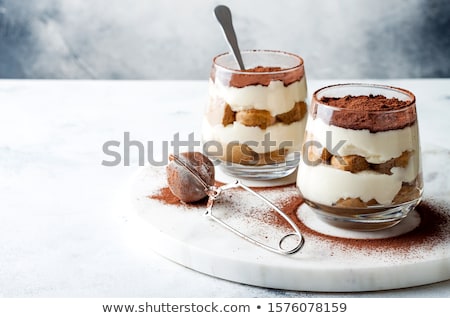 [[stock_photo]]: Italian Dessert Tiramisu In Glass Sweet Food