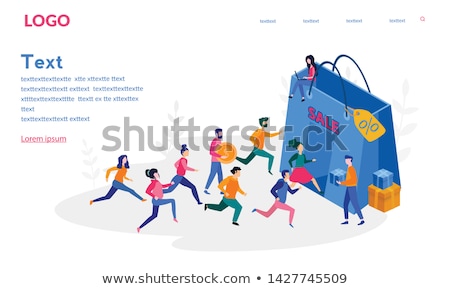 Сток-фото: People Running In Hurry To The Store On Sale