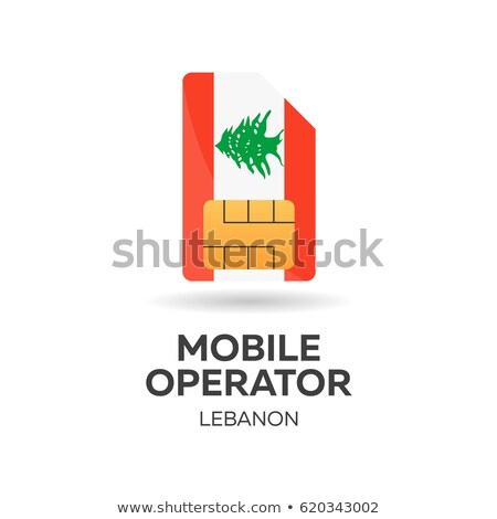 Stok fotoğraf: Lebanon Mobile Operator Sim Card With Flag Vector Illustration