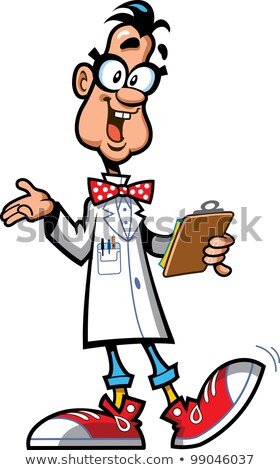 Сток-фото: Scientist Cartoon Character Holding A Clipboard