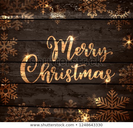 Christmas Wooden Background With Snowfllakes Foto d'archivio © Artspace