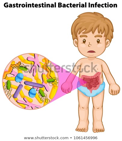 Foto stock: Boy And Gastrointestinal Bacterial Infection