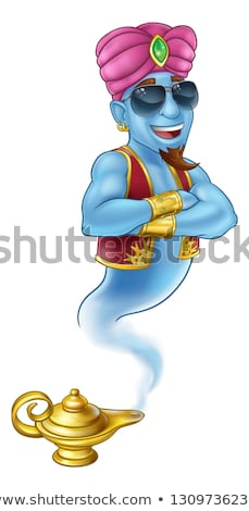 ストックフォト: Cool Genie Magic Lamp Aladdin Pantomime Cartoon
