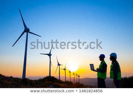 Zdjęcia stock: A Technician Engineer In Wind Turbine Power Generator Station