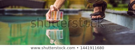 Stock photo: Measurement Of Chlorine And Ph Of A Pool Banner Long Format