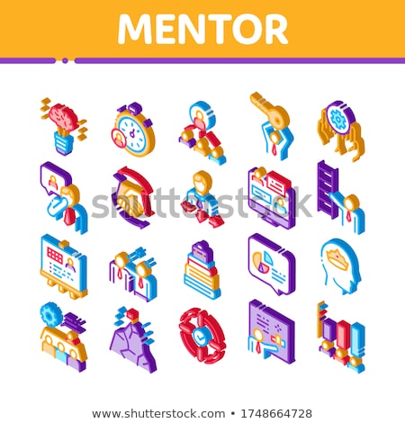 Mentor Relationship Isometric Icons Set Vector Foto stock © pikepicture