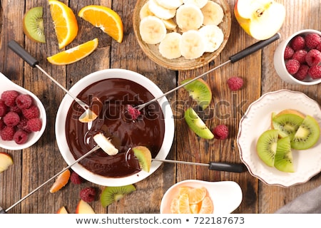 Stok fotoğraf: Chocolate Fondue And Fruits