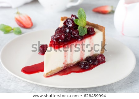 Stok fotoğraf: Cheese Cake On White Plate