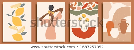 ストックフォト: Abstract Background With Girl Silhouette