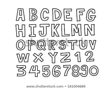 Foto stock: Doodle Scribble Sketch Alphabet Letters And Digits