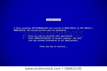 Stok fotoğraf: Desktop Computer With Blue Screen