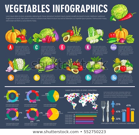 Foto stock: Vegetarian Food Vector Infographic For Content Of Vitamins And Minerals In Carrot