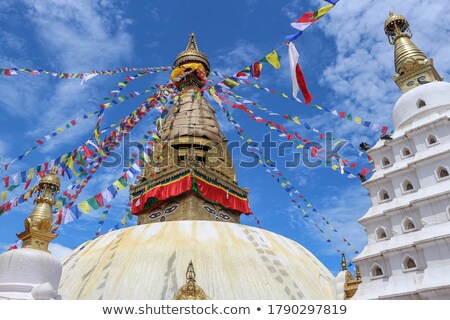 Zdjęcia stock: Stupa In Swayambhunath Monkey Temple In Kathmandu Nepal