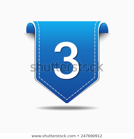 ストックフォト: 3 Number Vector Blue Web Icon