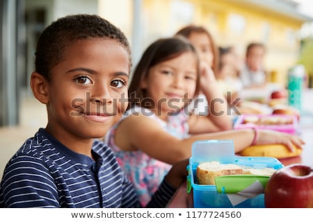 Stock photo: Two Black Kids Eating