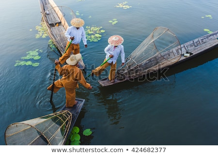 Сток-фото: Traditional Fishermen At Inle Lake In Myanmar
