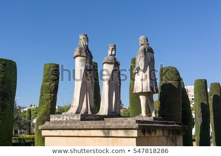 Stock fotó: Old Stone Statues Of The Christian Kings In Cordoba Spain
