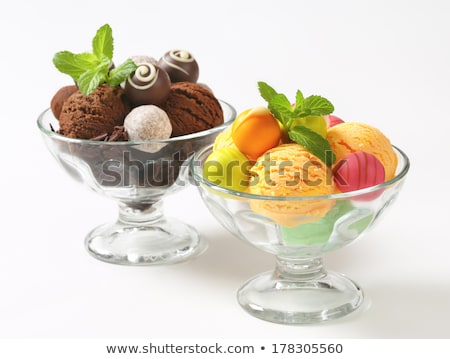 Stock foto: Fruit Flavored Ice Cream And Pralines