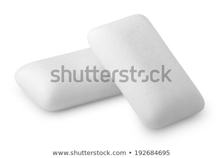 Foto stock: Two Pieces Of White Chewing Gum