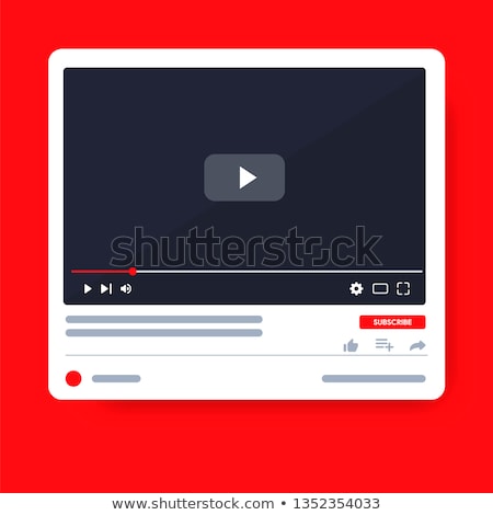 Foto stock: Subscribe On Channel Red Button Sign In Social Media