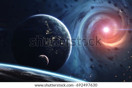 ストックフォト: Galaxy In Space Beauty Of Universe Black Hole Elements Furnished By Nasa