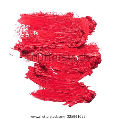 Foto d'archivio: Crushed Eyeshadows Lipstick And Powder Isolated On White Backgr