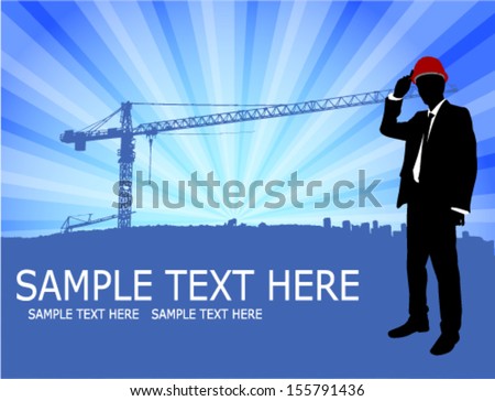 Architect Standing In Front Of Abstract Construction Site Background Foto stock © Bokica