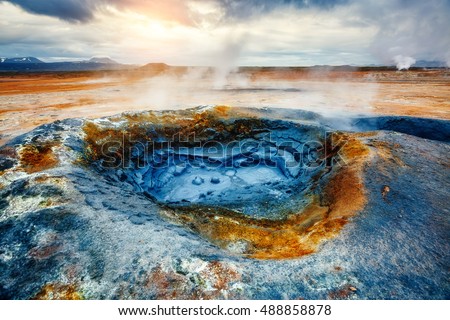 Stock photo: Ominous View Geothermal Area Hverir Hverarond Near Lake Myvatn