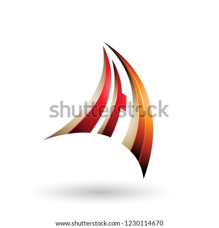 Stock photo: Red Orange And Beige 3d Dynamic Flying Letter A Vector Illustrat