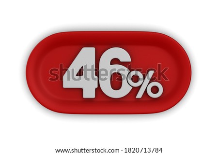 Сток-фото: Fourty Six Percent On White Background Isolated 3d Illustration