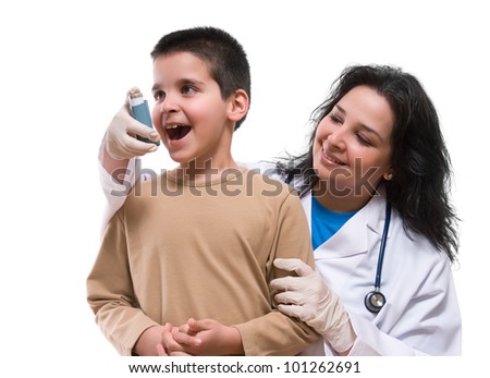 Stock photo: Medical Doctor Applying Oxygen Treatment On A Little Boy With As