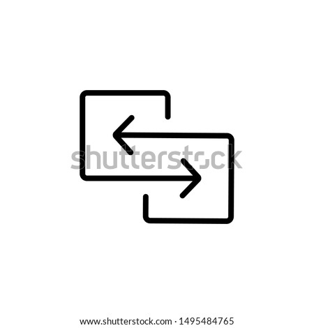 Foto stock: Linear Cloud Data Sync Graphic Design Icon With Two Arrows Stock Vector Illustration Isolated On Wh