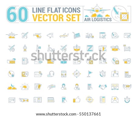 Stock fotó: Airport And Air Carrier Services Icon Set