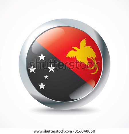 Foto stock: Vector Set Of The National Flag Of Papua New Guinea In Various Creative Designs