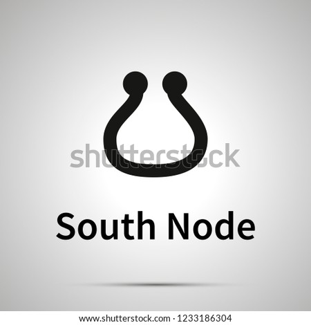 Stock fotó: South Node Astronomical Sign Simple Black Icon With Shadow On Gray