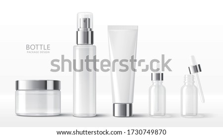 Zdjęcia stock: Blank Label Cosmetic Container Bottle As Product Mockup On White Silk Background