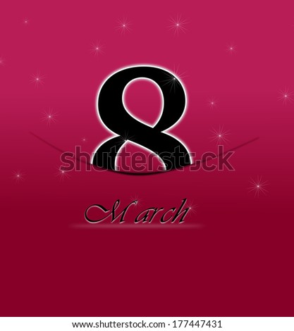 Happy Womens Day On March 8th 8 March Tucked With Pocket On A Red Background [[stock_photo]] © impresja26