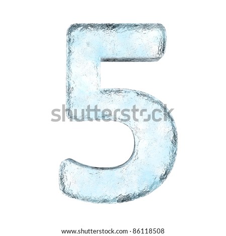 Stockfoto: Number 5 Ice Icicles Font Five Frozen Alphabet Symbol Iceberg