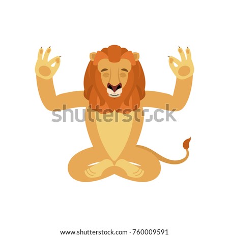 Zdjęcia stock: Lion Yoga Wild Animal Yogi Isolated Beast Relaxation And Medit