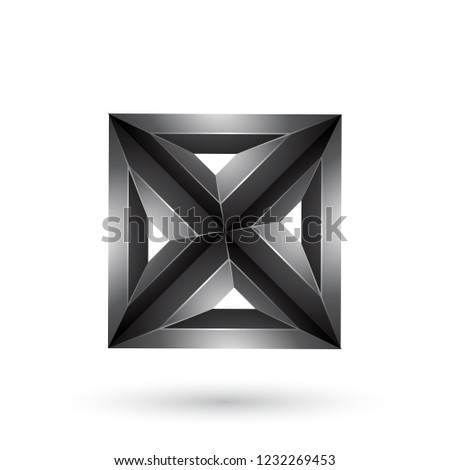 Stockfoto: Grey Letter X Icon With Square And Triangles Vector Illustration