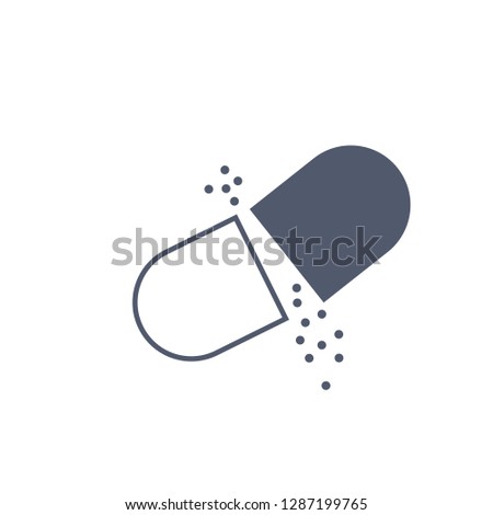 Zdjęcia stock: Pill Icon With Powder Out In Trendy Flat Style Pill Icon Page Symbol For Your Web Site Design Medi