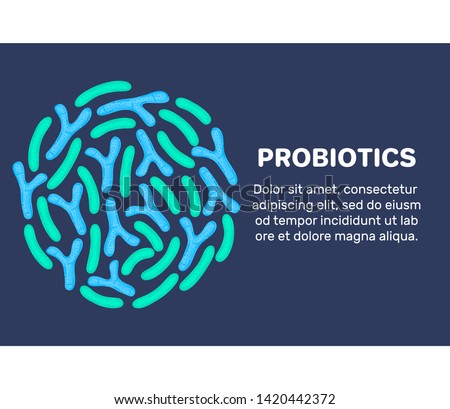 ストックフォト: Vector Probiotics In Circular Shape Bifidobacterium Lactobacillus Streptococcus Thermophilus Lac