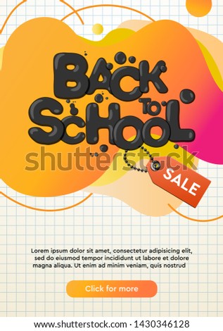 Stock fotó: Dynamic Modern Fluid Mobile For Back To School Sale Banner School Sale Banner Template Design Flas