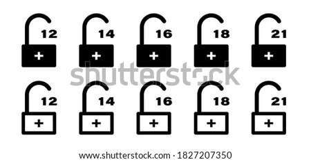 Stock photo: Age Limit Icon Set Sign For The Restriction Of The Age Content Vector Adults Content Icon Not Su